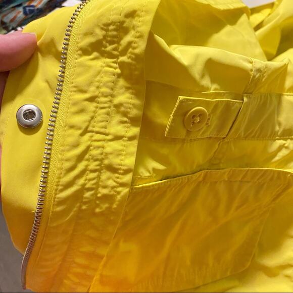 Lauren Ralph Lauren Womens Rain Coat Cinch Waist Raincoat Yellow M - Picture 10 of 12